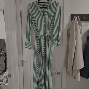 Tommy Hilfiger Green Stripped Button-Down Dress